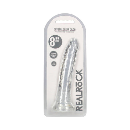 REALROCK CRYSTAL CLEAR SLIM 8 IN. DILDO CLEAR