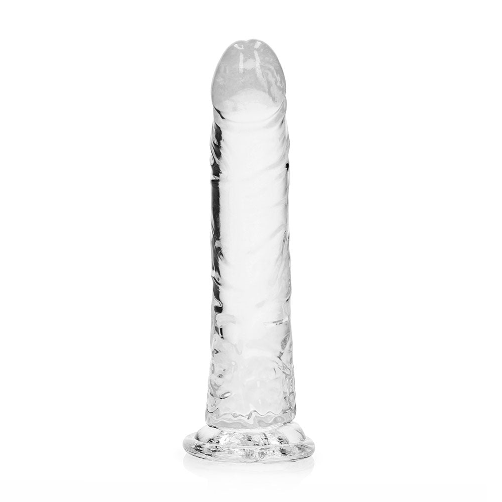 REALROCK CRYSTAL CLEAR SLIM 8 IN. DILDO CLEAR