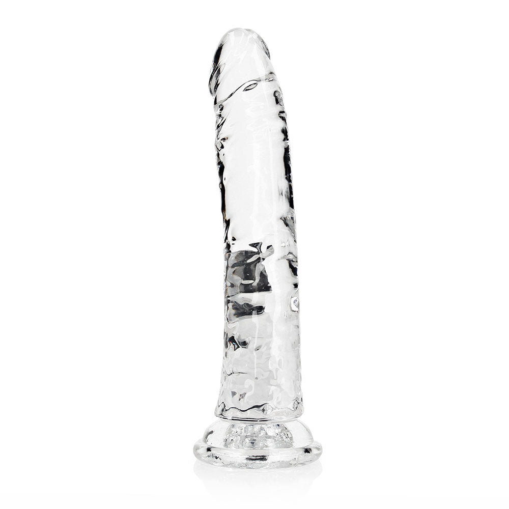 SHOTS - REALROCK CRYSTAL CLEAR SLIM 9 IN. DILDO CLEAR