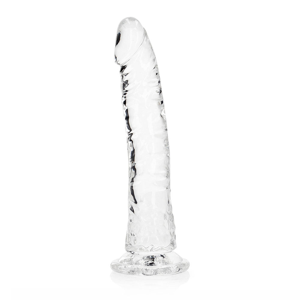 SHOTS - REALROCK CRYSTAL CLEAR SLIM 9 IN. DILDO CLEAR