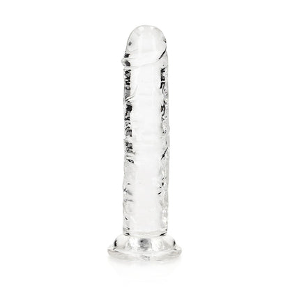 REALROCK CRYSTAL CLEAR STRAIGHT 6 IN. DILDO WITHOUT BALLS CLEAR
