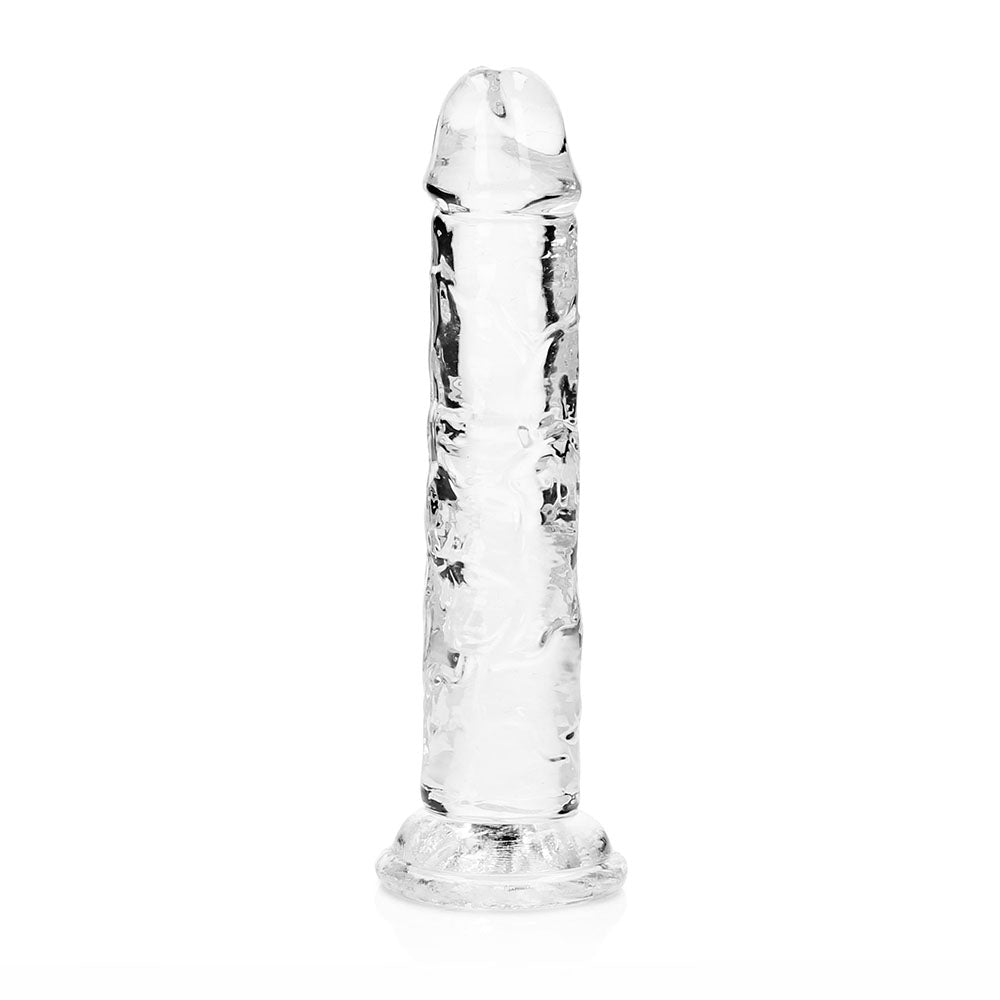 REALROCK CRYSTAL CLEAR STRAIGHT 6 IN. DILDO WITHOUT BALLS CLEAR