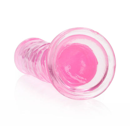 REALROCK CRYSTAL CLEAR STRAIGHT 8 IN. DILDO WITHOUT BALLS PINK