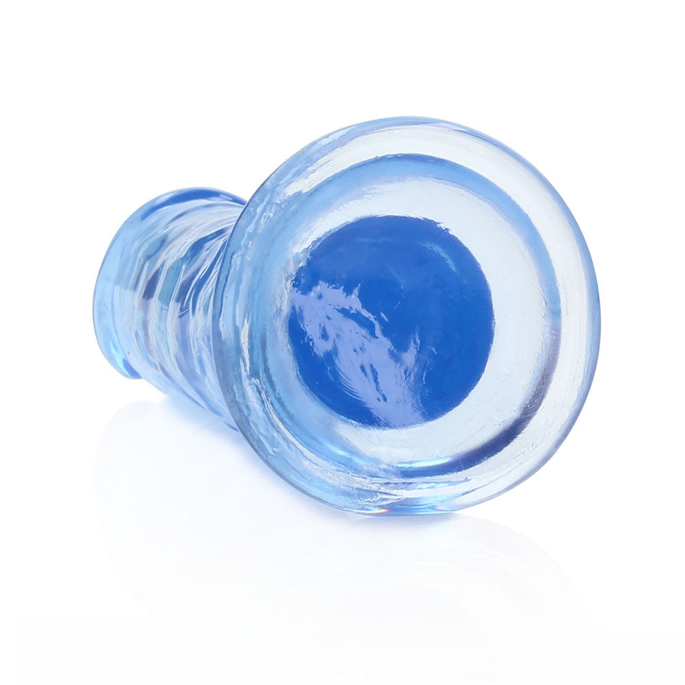 REALROCK CRYSTAL CLEAR STRAIGHT 6 IN. DILDO WITHOUT BALLS BLUE