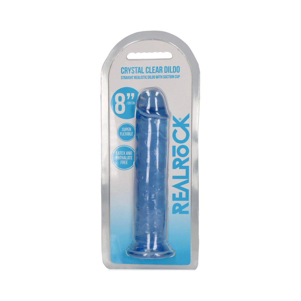 SHOTS - DILDO REALROCK CRYSTAL DROIT 8 POUCES SANS BOULES
