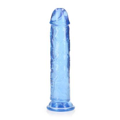 REALROCK CRYSTAL CLEAR STRAIGHT 8 IN. DILDO WITHOUT BALLS BLUE