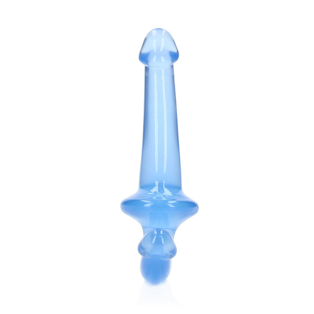 REALROCK CRYSTAL CLEAR 6 IN. STRAPLESS STRAP-ON DILDO BLUE