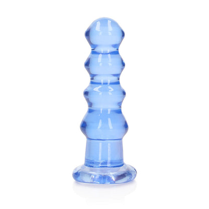 REALROCK CRYSTAL CLEAR CURVY 5.5 IN. DILDO/PLUG BLUE