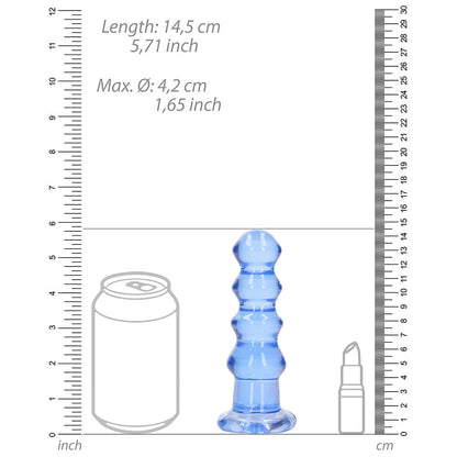 REALROCK CRYSTAL CLEAR CURVY 5.5 IN. DILDO/PLUG BLUE