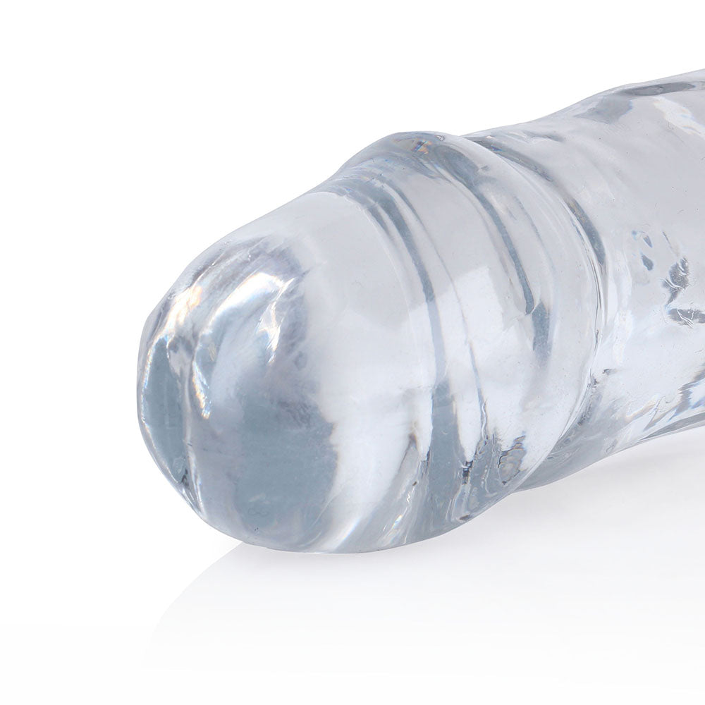 REALROCK CRYSTAL CLEAR DOUBLE DONG 13 IN. DUAL-ENDED DILDO CLEAR
