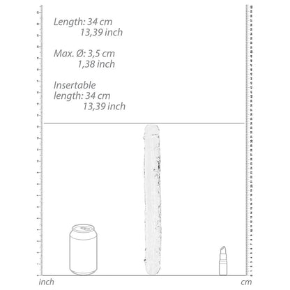 SHOTS - REALROCK CRYSTAL CLEAR DOUBLE DONG 13 IN. DUAL-ENDED DILDO CLEAR