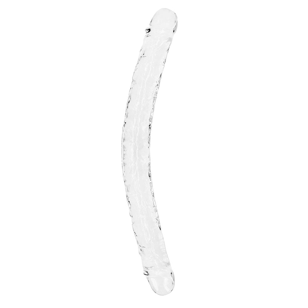 REALROCK CRYSTAL CLEAR DOUBLE DONG 18 IN. DUAL-ENDED DILDO CLEAR