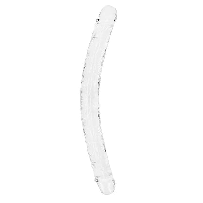 REALROCK CRYSTAL CLEAR DOUBLE DONG 18 IN. DUAL-ENDED DILDO CLEAR