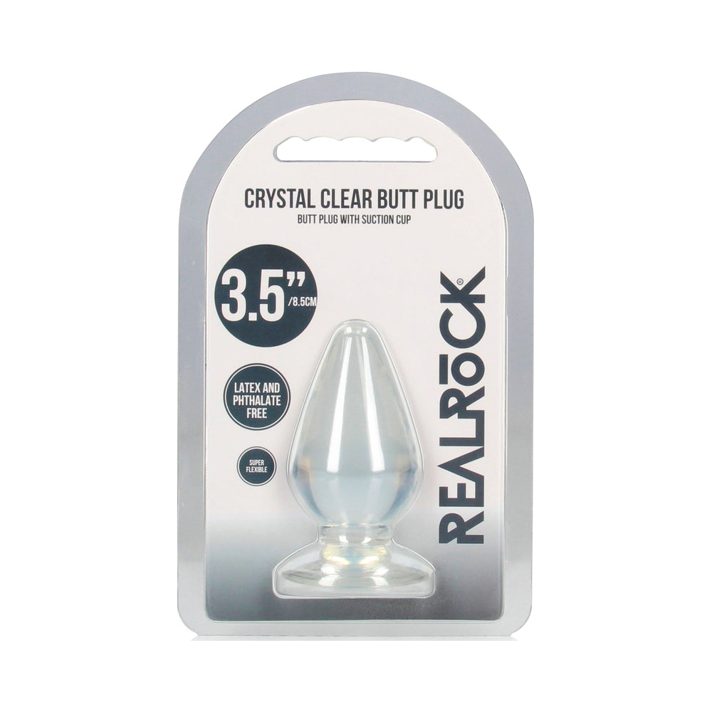 REALROCK CRYSTAL CLEAR 3.5 IN. ANAL PLUG CLEAR