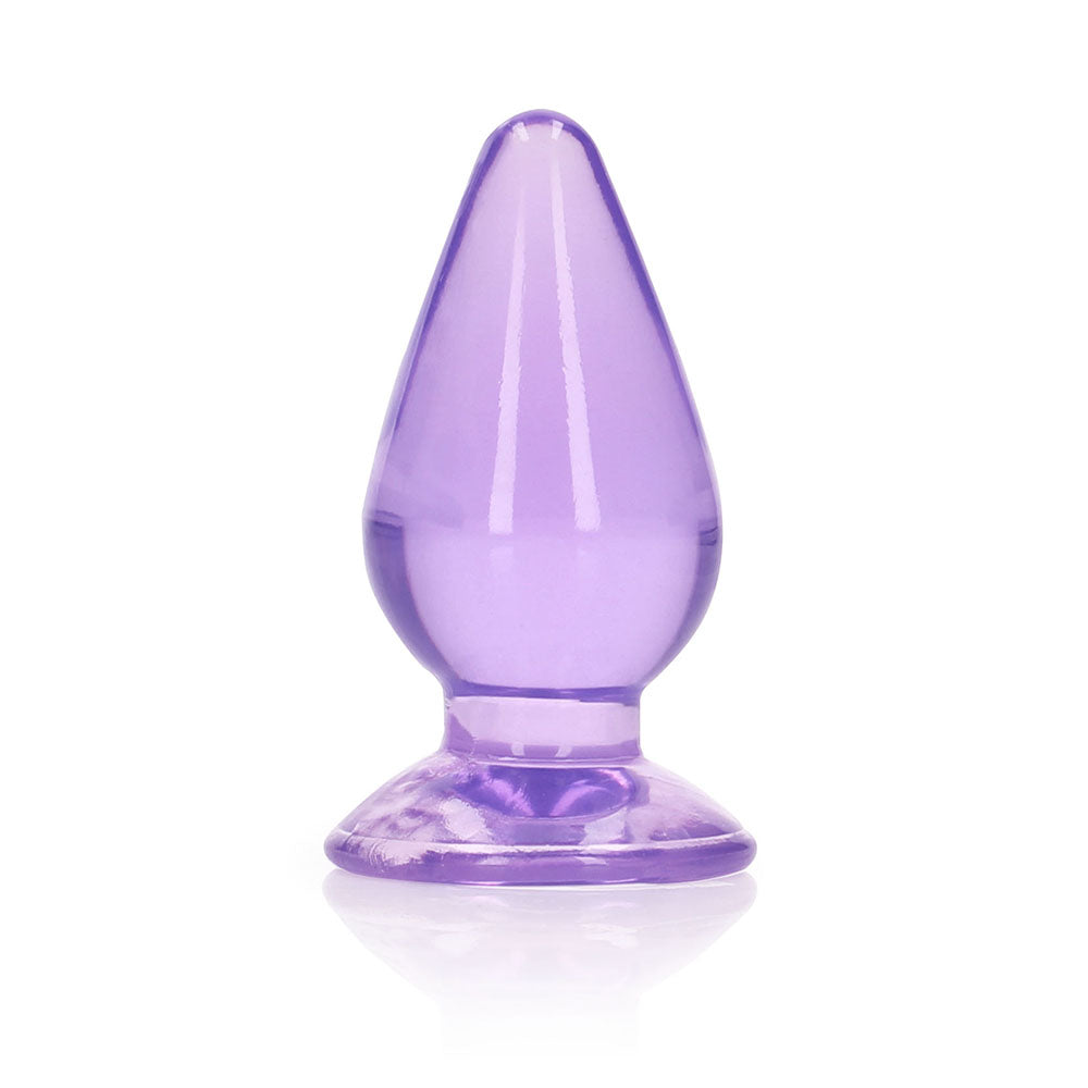 REALROCK CRYSTAL CLEAR 3.5 IN. ANAL PLUG PURPLE