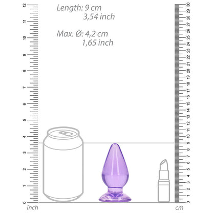 REALROCK CRYSTAL CLEAR 3.5 IN. ANAL PLUG PURPLE