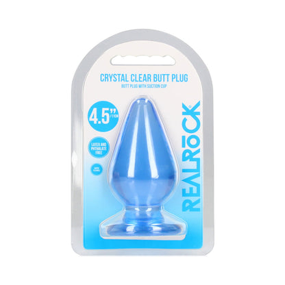 SHOTS - REALROCK CRYSTAL CLEAR 4.5 IN. ANAL PLUG BLUE