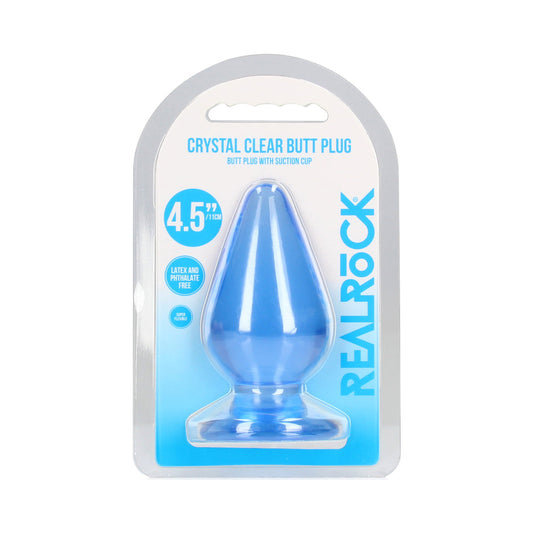 SHOTS - REALROCK CRYSTAL CLEAR 4.5 IN. ANAL PLUG BLUE