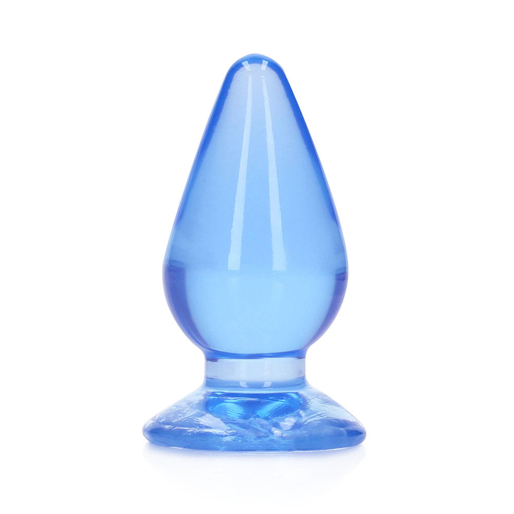 SHOTS - REALROCK CRYSTAL CLEAR 4.5 IN. ANAL PLUG BLUE