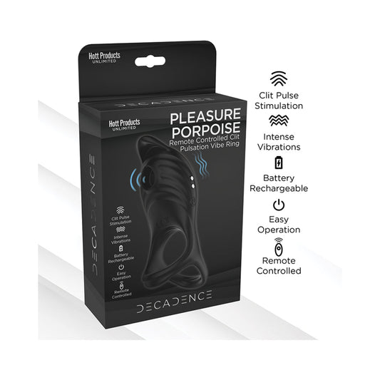 DECADENCE PLEASURE PORPOISE COCK RING/CLIT STIMULATOR WITH REMOTE CONTROL