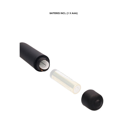SHOTS - OUCH! URETHRAL SOUNDING SILICONE VIBRATING BULLET PLUG WITH BEADED TIP BLACK 5.5 MM - 7 MM