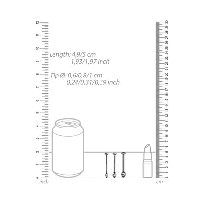 SHOTS - ¡AY! JUEGO DE DILATADORES URETRALES DE ACERO INOXIDABLE 6 MM / 8 MM / 10 MM
