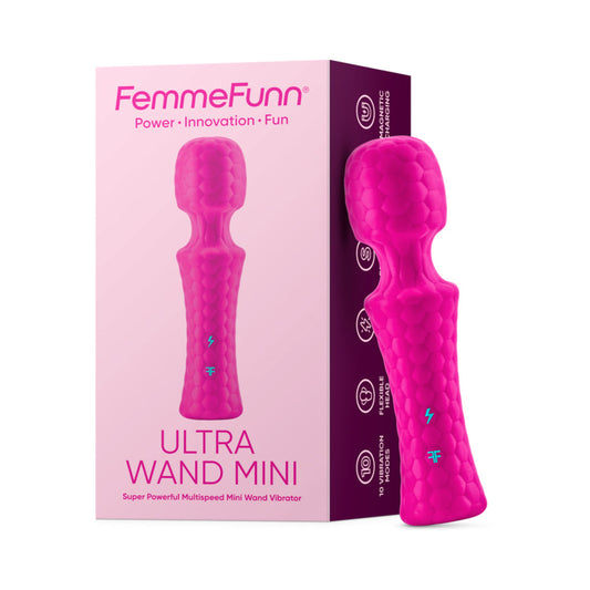FEMMEFUNN - ULTRA WAND MINI RECHARGEABLE FLEXIBLE TEXTURED SILICONE VIBRATOR