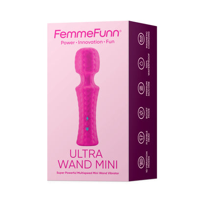 FEMMEFUNN ULTRA WAND MINI RECHARGEABLE FLEXIBLE TEXTURED SILICONE VIBRATOR PINK