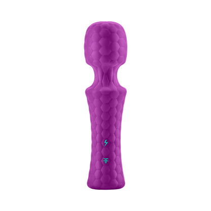FEMMEFUNN ULTRA WAND MINI RECHARGEABLE FLEXIBLE TEXTURED SILICONE VIBRATOR PURPLE