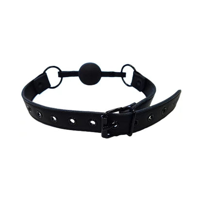 ROUGE LEATHER BALL GAG BLACK WITH BLACK ACCESSORIES