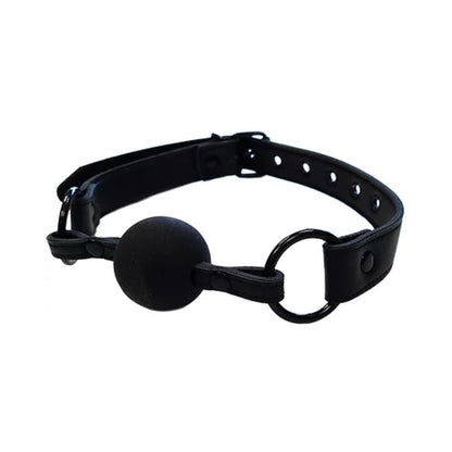 ROUGE LEATHER BALL GAG BLACK WITH BLACK ACCESSORIES
