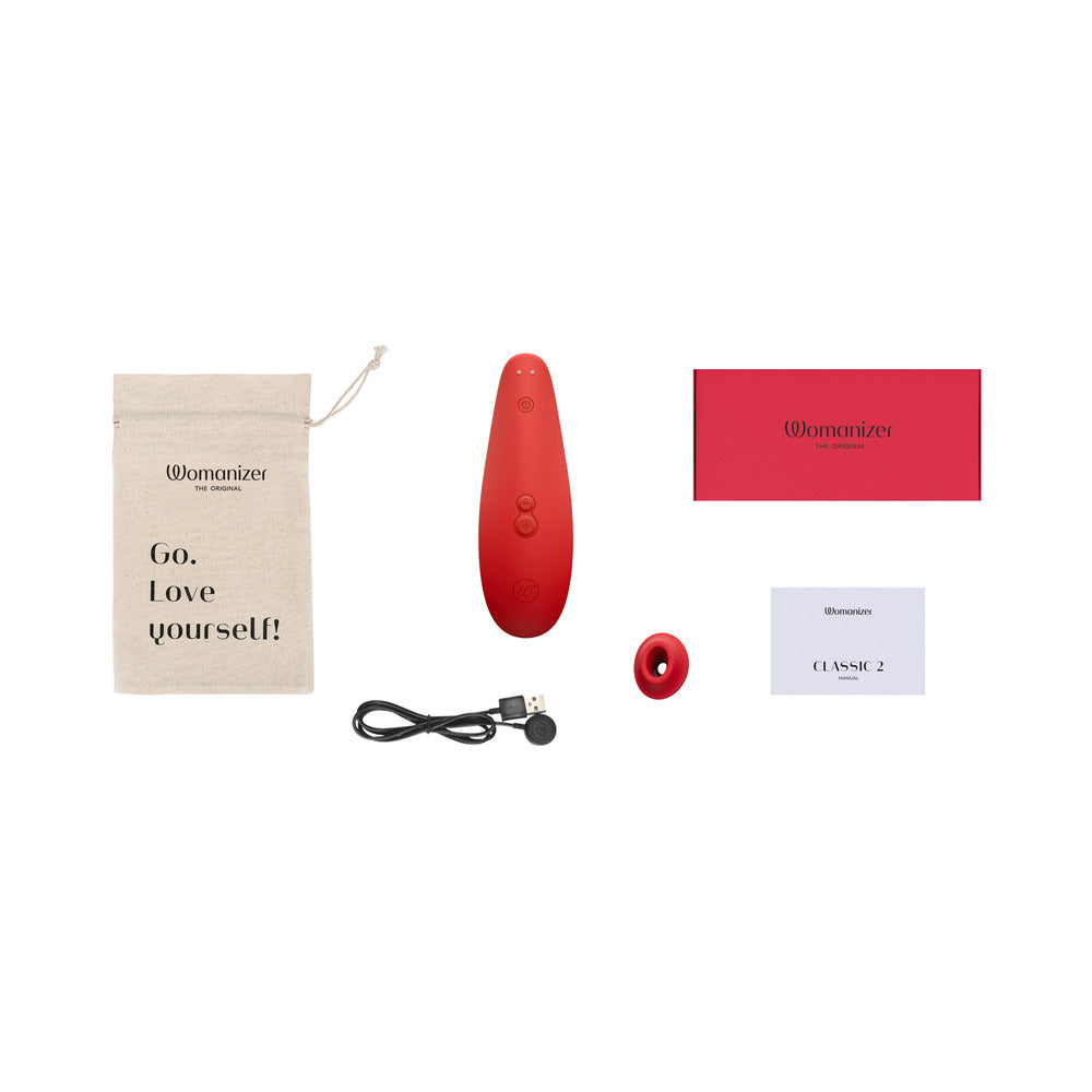 WOMANIZER X MARILYN MONROE CLASSIC 2 SPECIAL EDITION PLEASURE AIR CLITORAL STIMULATOR VIVID RED