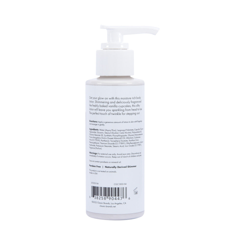 CLASSIC BRANDS - CG GLOW VANILLA CUPCAKE SHIMMER LOTION SILVER 4 OZ.