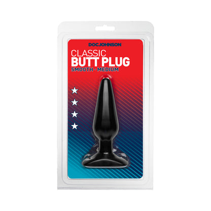 DOC JOHNSON - MEDIUM BUTT PLUG (BLACK)