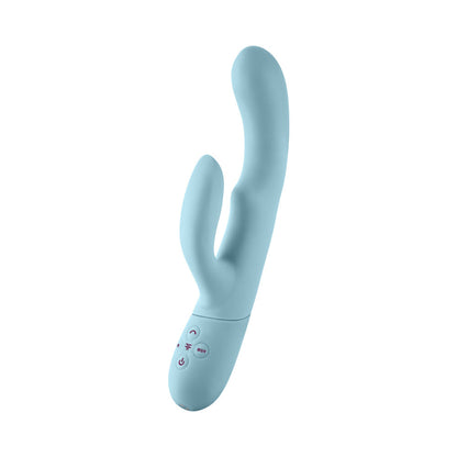 FEMMEFUNN BALAI RECHARGEABLE SILICONE SWAYING MOTION DUAL STIMULATION VIBRATOR LIGHT BLUE