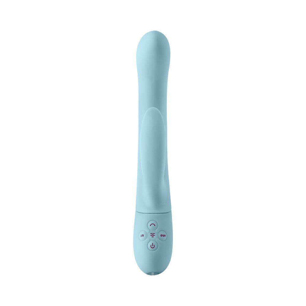 FEMMEFUNN BALAI RECHARGEABLE SILICONE SWAYING MOTION DUAL STIMULATION VIBRATOR LIGHT BLUE