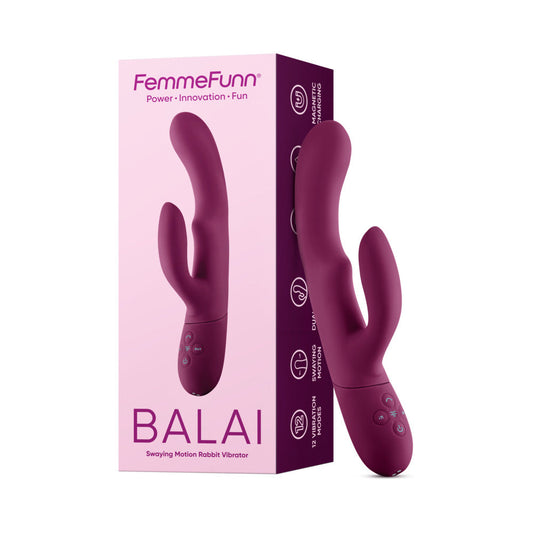 FEMMEFUNN - BALAI RECHARGEABLE SILICONE SWAYING MOTION DUAL STIMULATION VIBRATOR DARK FUCHSIA