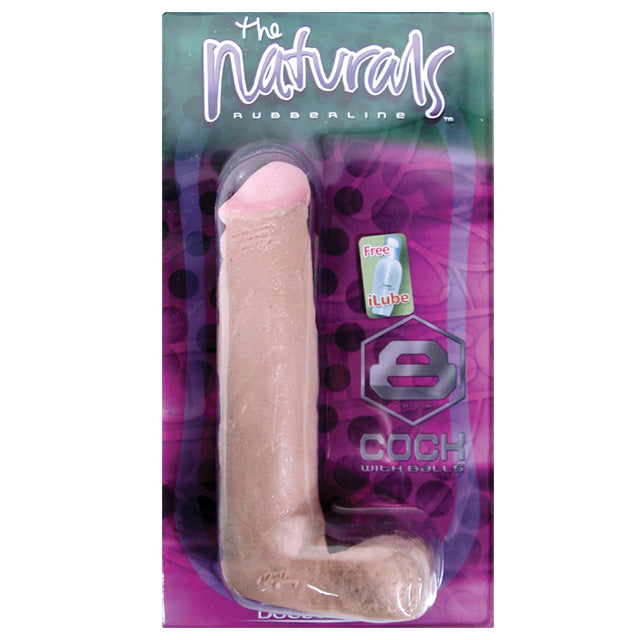 NATURALS 8IN. DONG W/BALLS (FLESH)