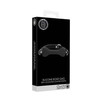 OUCH! PUPPY PLAY SILICONE BONE GAG BLACK