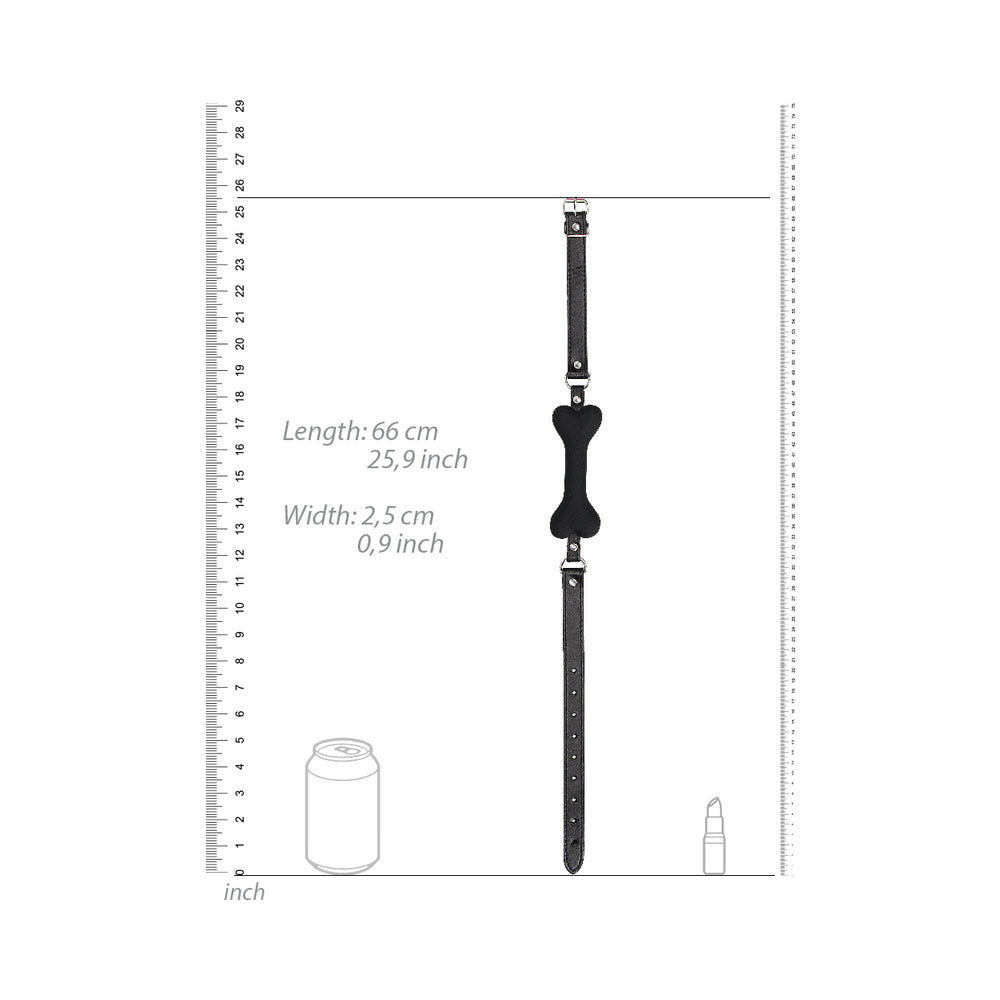 OUCH! PUPPY PLAY SILICONE BONE GAG BLACK