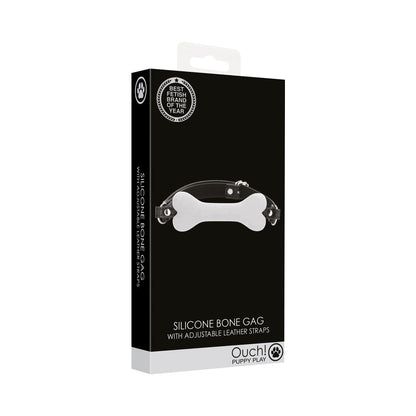 OUCH! PUPPY PLAY SILICONE BONE GAG WHITE