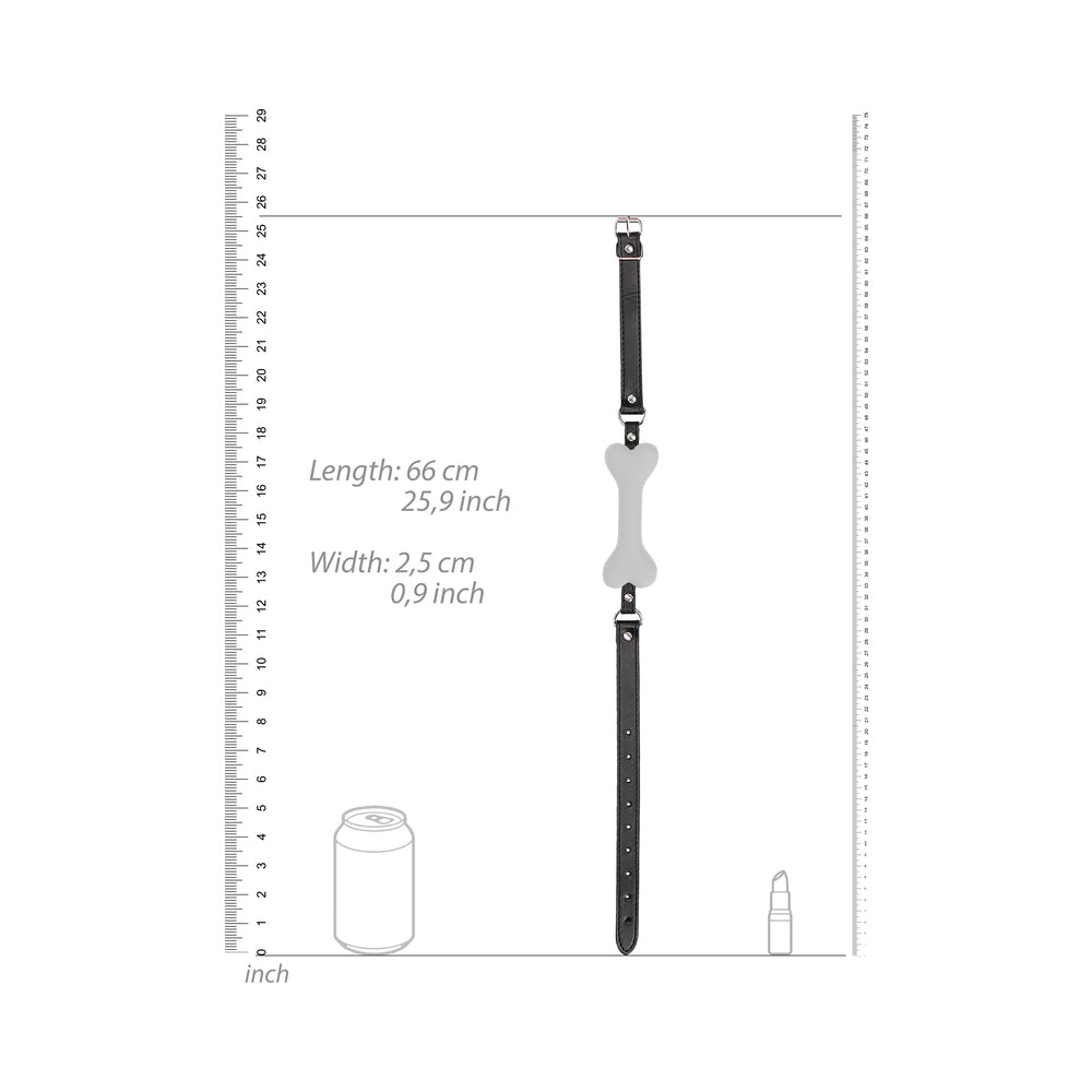 OUCH! PUPPY PLAY SILICONE BONE GAG WHITE