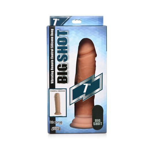 CURVE TOYS BIG SHOT 7 IN. VIBRATING SILICONE DILDO WITH SUCTION CUP LIGHT
