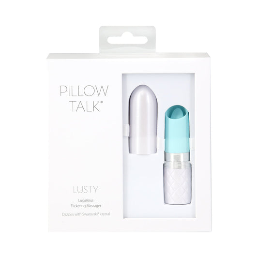 BMS - VIBRATEUR STIMULATEUR SILICONE PILLOW TALK LUSTY EN FORME DE ROUGE À LÈVRES AVEC CRISTAL SWAROVSKI SARCELLE