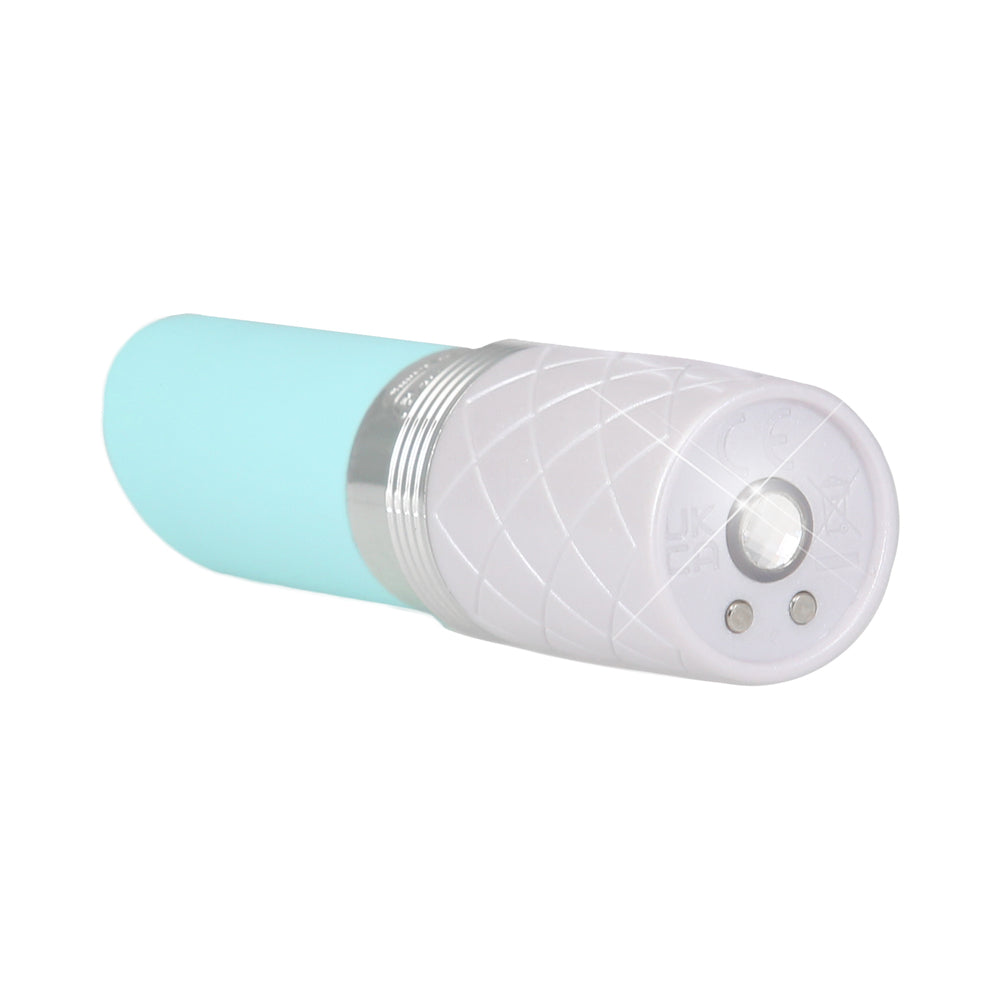 BMS - PILLOW TALK LUSTY SILICONE FLICKERING LIPSTICK VIBRATOR WITH SWAROVSKI CRYSTAL TEAL