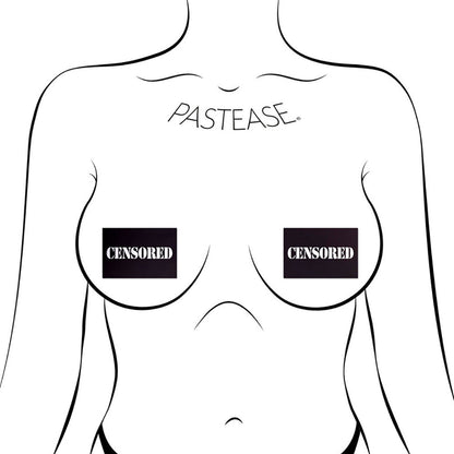 PASTEASE CENSORED: BLACK CENSOR BARS NIPPLE PASTIES