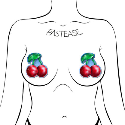 PASTEASE - CHERRY: RED CHERRIES NIPPLE PASTIES
