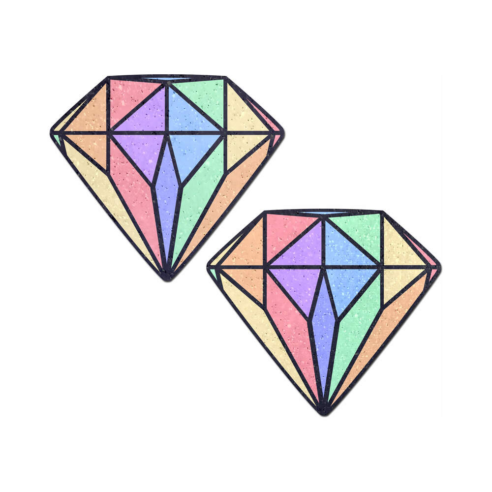 PASTEASE GEM: PASTEL RAINBOW DIAMOND NIPPLE PASTIES