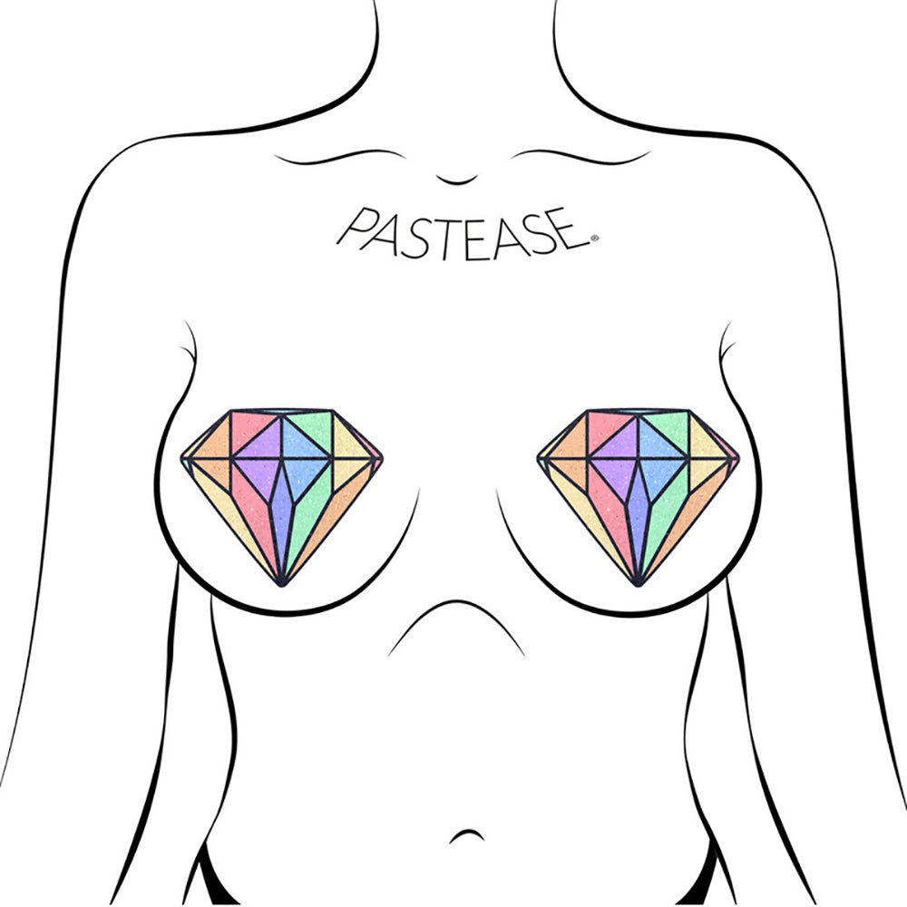 PASTEASE - GEM: PASTEL RAINBOW DIAMOND NIPPLE PASTIES