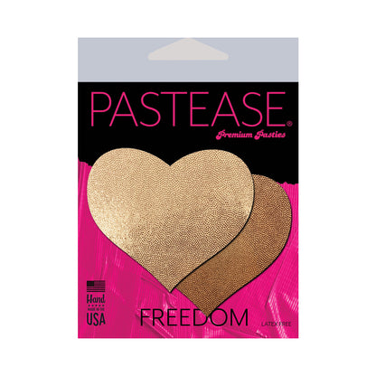 PASTEASE - LOVE: LIQUID ROSE GOLD HEART NIPPLE PASTIES